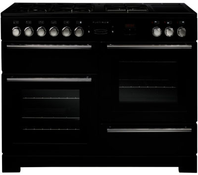 Rangemaster Platinum 110 Dual Fuel Range Cooker - Black & Chrome